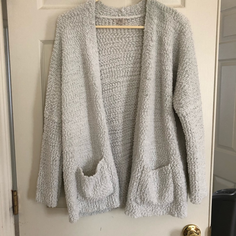 white soft cardigan
